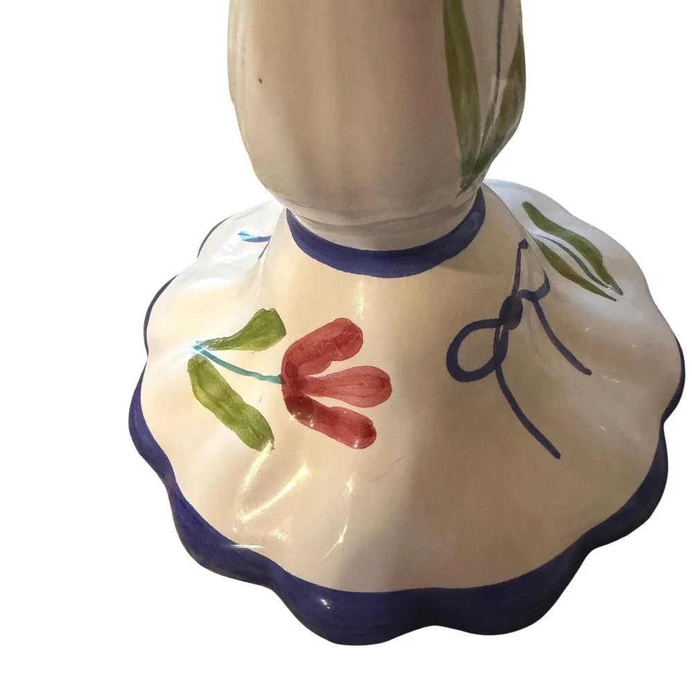 2 Hand Painted‎ Italian Ceramic Candle Holders 9